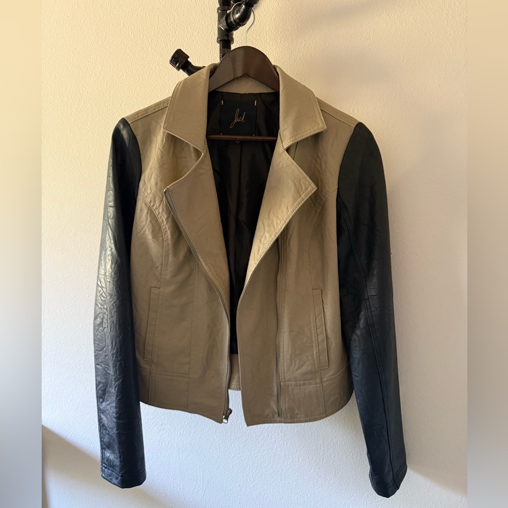 Jack by BB Dakota Two-Tone Leather Jacket